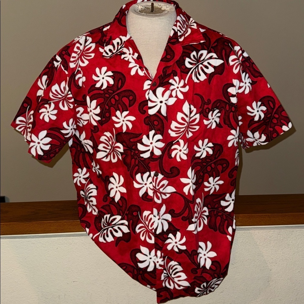 RJC Red Floral Men's Casual Hawaiian Button Down Shirt new never worn vintage - Picture 2 of 6